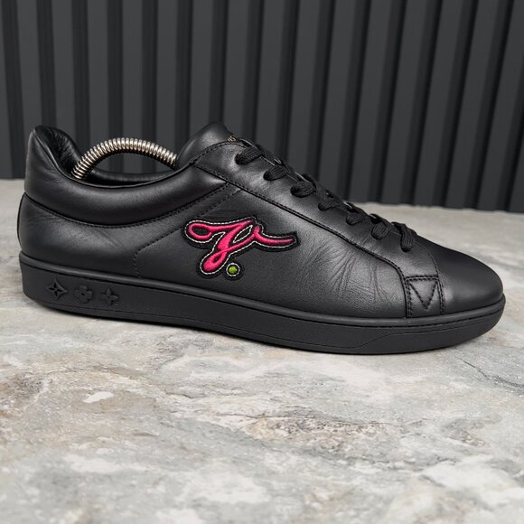 Louis Vuitton Luxembourg Sneaker Embroidered Black Leather 7 LV or 8 US 41 EUR - Picture 5 of 12